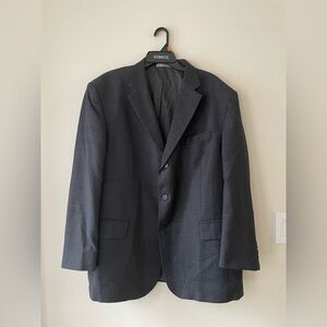 Oscar de la Renta Grey Black 100% Wool Blazer 48R